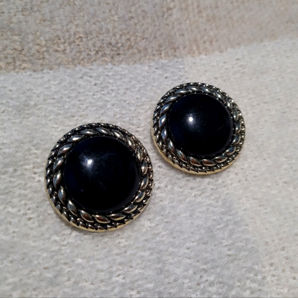 Vintage Button Style Clip-On Earrings